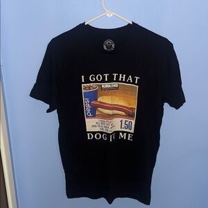 Kirkland Signature Black T-Shirt with Hot Dog Graphic